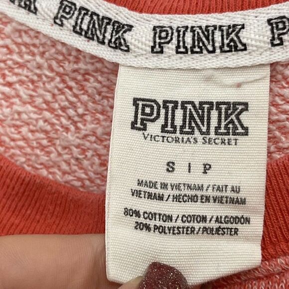 PINK Victorias Secret Sweatshirt Red Relaxed Fit Longline Athleisure Size Small - Picture 6 of 6